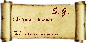 Sándor Gedeon névjegykártya
